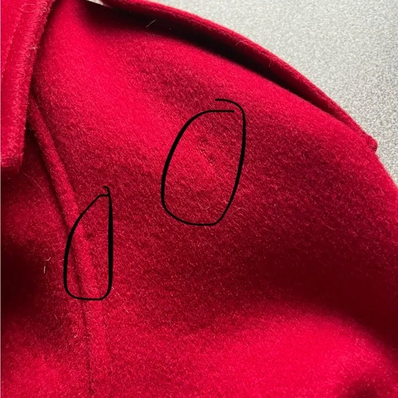 DIANA CHARLES Elegant Red Wool Cashmere Blend Coat Size 11/12 - Picture 13 of 16